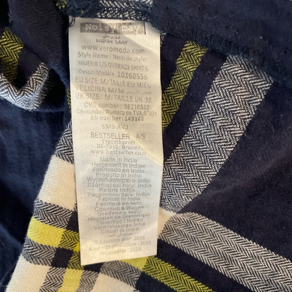 Vera Moda Noisy May Plaid Button Up Shirt Size Medium - Picture 8 of 8